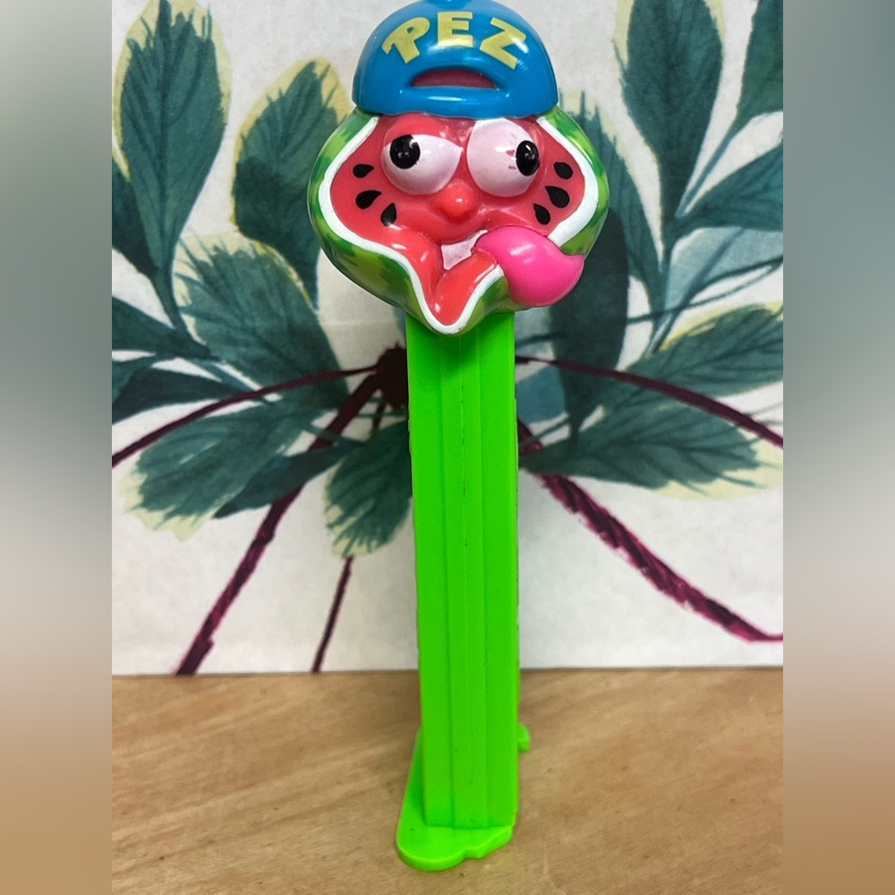 Sourz Watermelon PEZ candy dispenser, produced in 2001 . Vintage